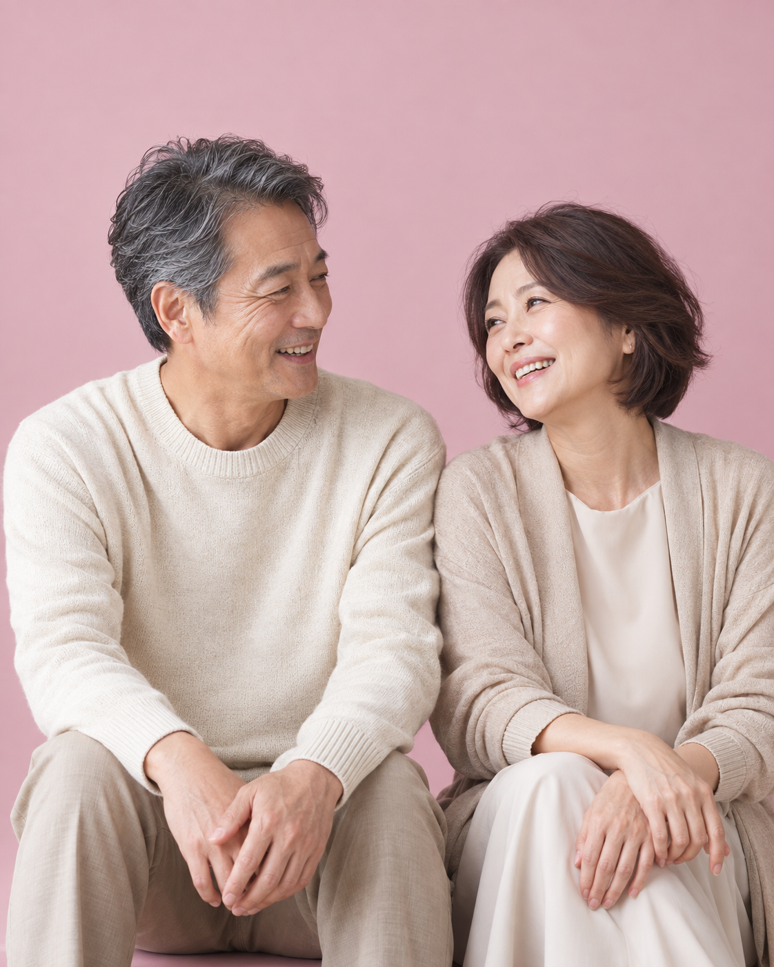 穏やかに向き合って話すカップルのイメージ画像